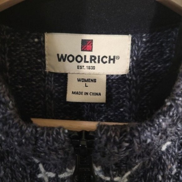 Woolrich Ramie Lambswool Blend Black Heather Zip Vest - Picture 5 of 6